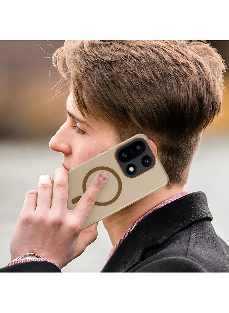 دبليو تيك غطاء هاتف OnePlus 15 5G 2025 شفاف هجين مع ميزة الماجسيف المغناطيسية وشحن مغناطيسي وحافة مرتفعة للكاميرا ومظهر أنيق (MCMPMN) - بني - Image 5